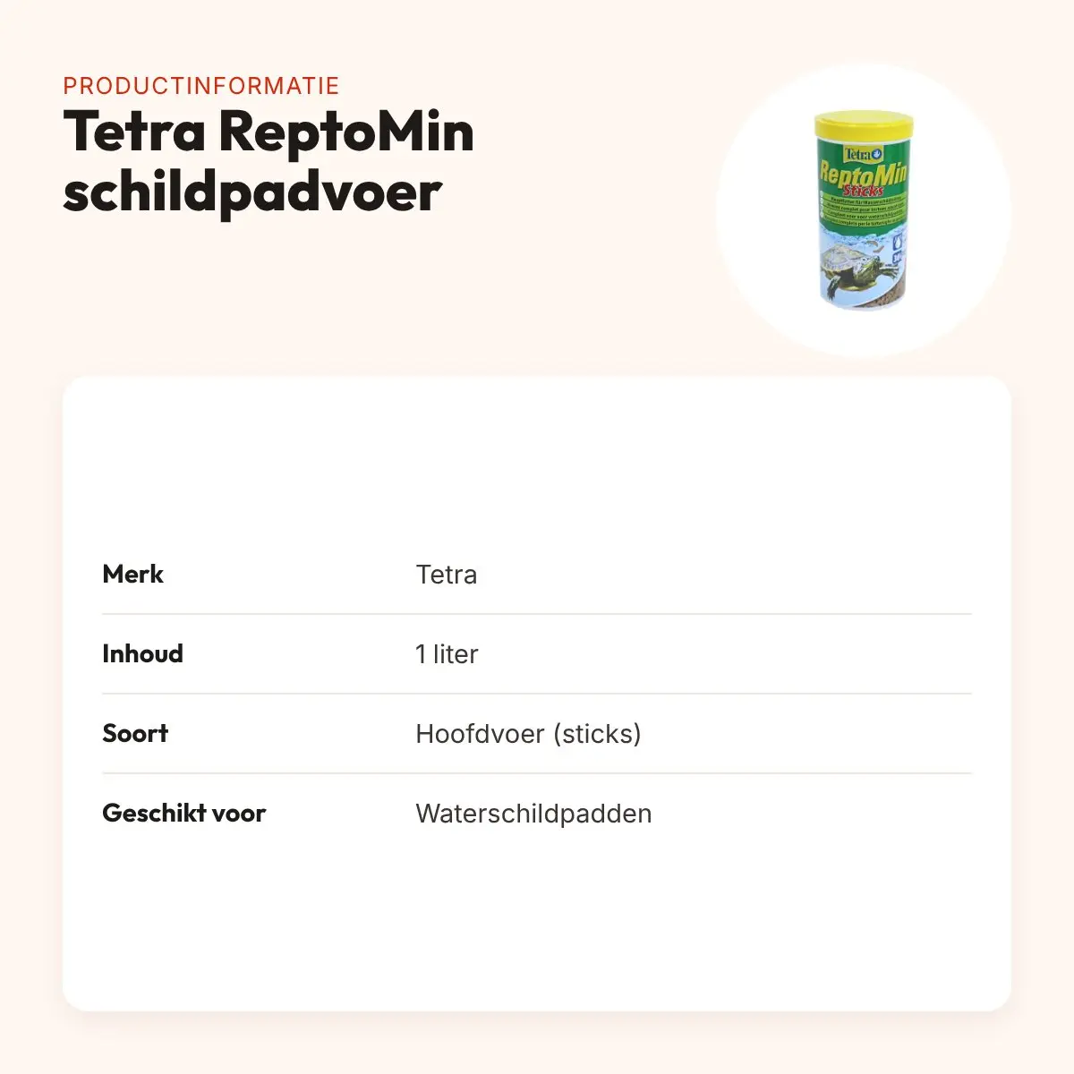 Tetra ReptoMin schildpadvoer 1 l – hoofdvoer sticks voor waterschildpadden – productinformatie