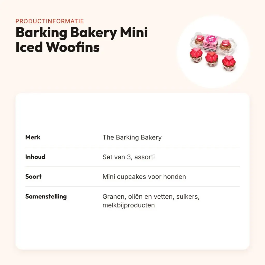 The Barking Bakery I Woof You Valentine Mini Iced Woofins – trio – productinformatie