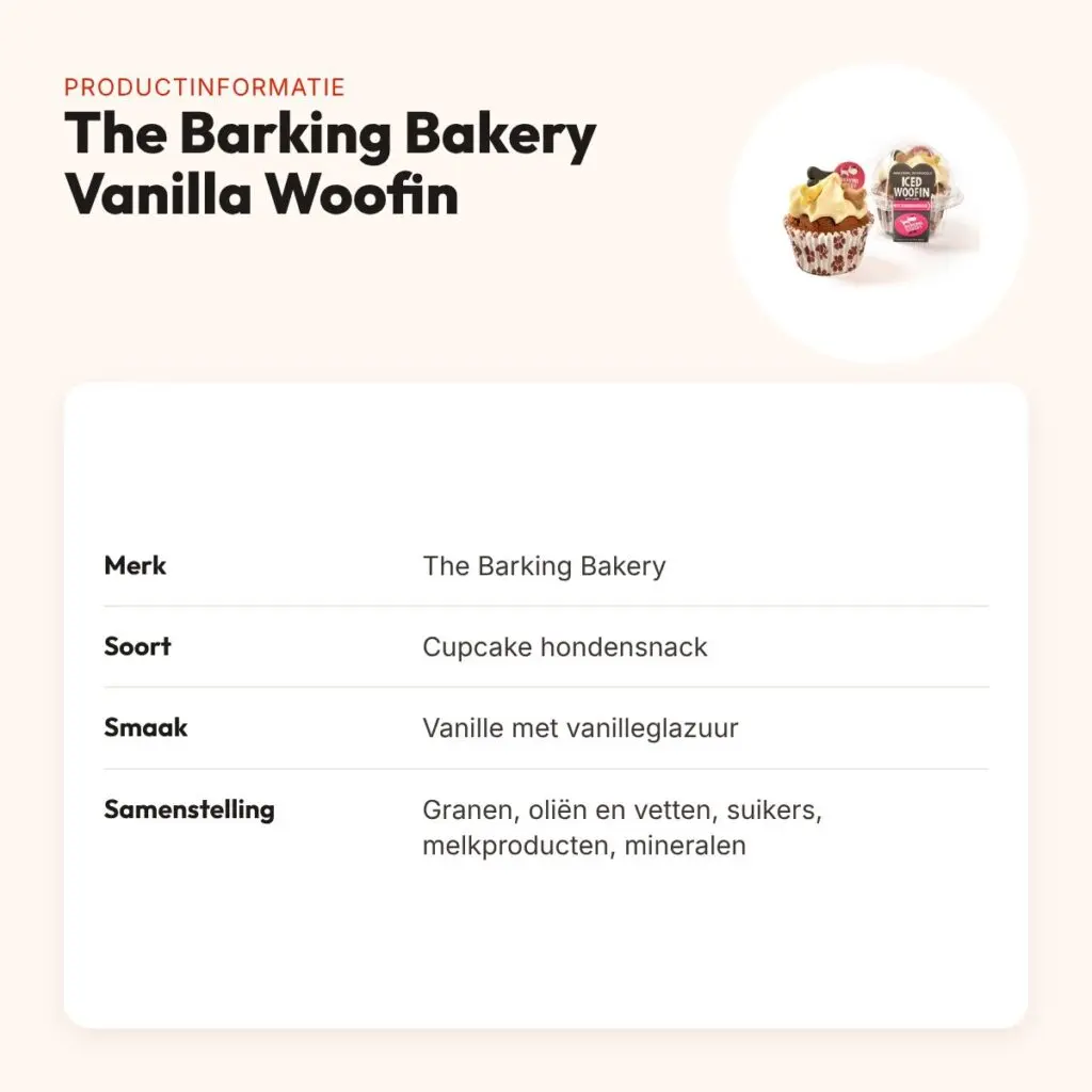 The Barking Bakery Vanilla Woofin vanille glazuur – cupcake hondensnack – productinformatie