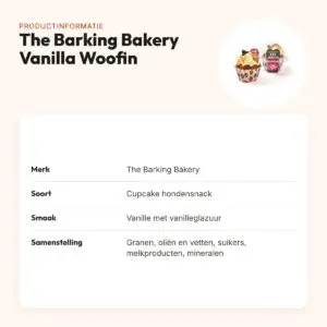The Barking Bakery Vanilla Woofin vanille glazuur – cupcake hondensnack – productinformatie