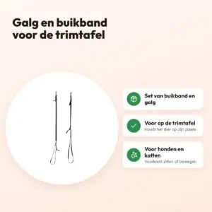 Tools-2-Groom galg en buikband set voor de trimtafel – voordelen