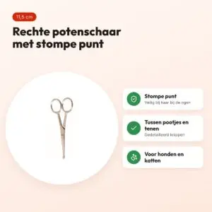 Tools-2-Groom potenschaar recht 4,5 inch (11,5 cm) – stompe punt – voordelen