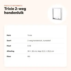 Trixie 2-weg hondenluik wit S-M 30 x 36 cm – kunststof, vergrendelbaar – productinformatie