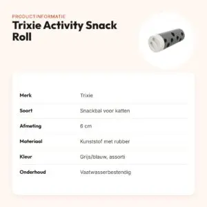 Trixie Activity Snack Roll 6 cm – assorti grijs/blauw, vaatwasserbestendig – productinformatie
