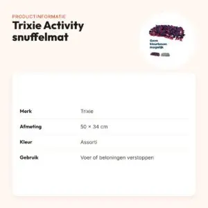 Trixie Activity snuffelmat 50 x 34 cm – assorti kleuren – productinformatie