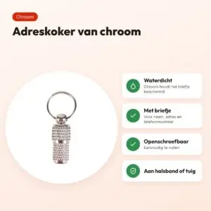 Trixie adreskoker chroom – waterdicht, met briefje – voordelen