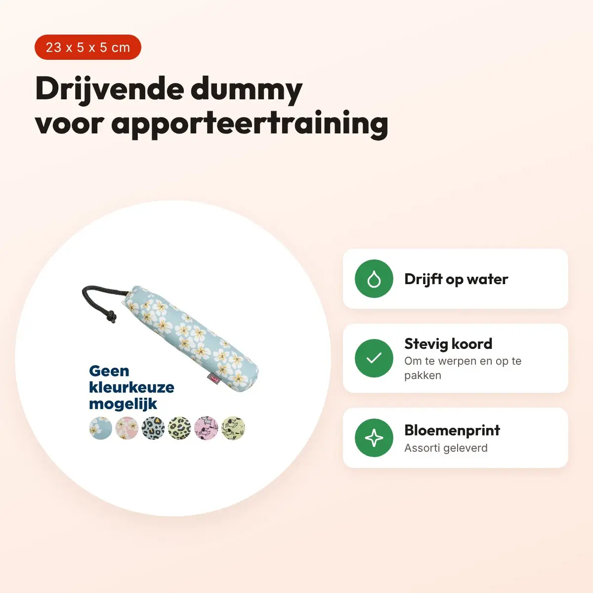 Trixie apporteerdummy Lente drijvend 23 x 5 x 5 cm – bloemenprint – voordelen