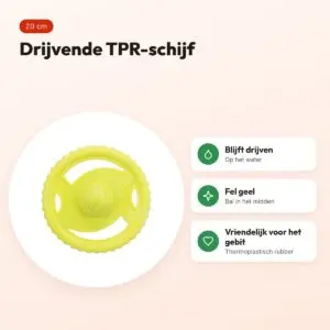 Trixie Aqua hondenspeelgoed schijf TPR geel 20 cm – drijvend – voordelen