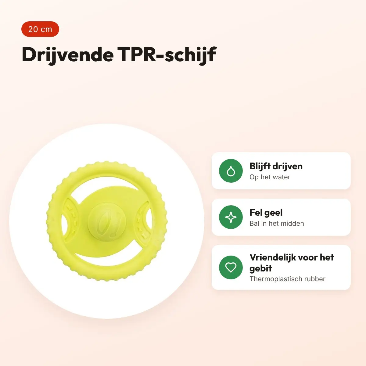 Trixie Aqua hondenspeelgoed schijf TPR geel 20 cm – drijvend – voordelen