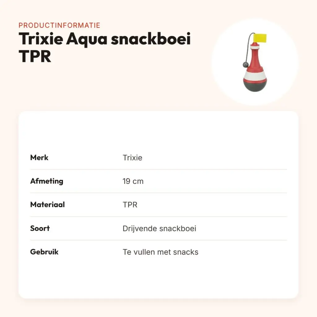 Trixie Aqua snackboei TPR 19 cm – drijvend hondenspeeltje – productinformatie