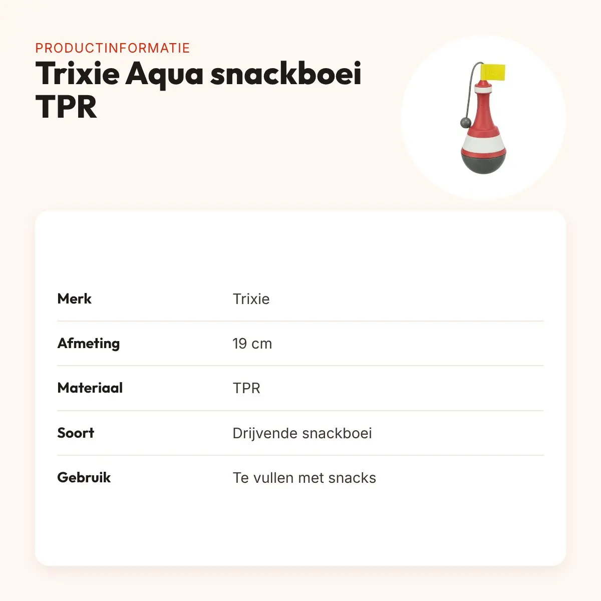 Trixie Aqua snackboei TPR 19 cm – drijvend hondenspeeltje – productinformatie