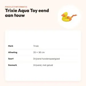 Trixie Aqua Toy eend aan touw 20 x 36 cm – drijvend, met geluid – productinformatie
