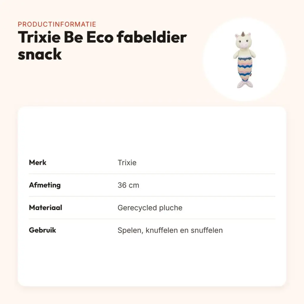 Trixie Be Eco fabeldier snack gerecycled pluche 36 cm – hondenspeeltje – productinformatie