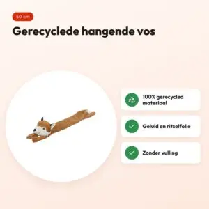 Trixie Be Eco hangende vos 50 cm – hondenspeelgoed met geluid en folie – voordelen