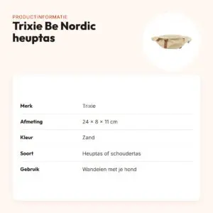 Trixie Be Nordic heuptas zand 24 x 8 x 11 cm – verstelbare riem – productinformatie