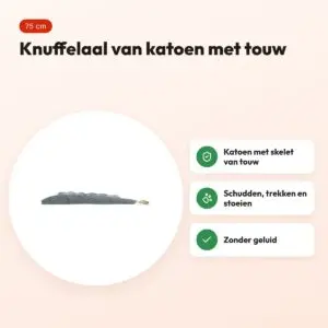 Trixie Be Nordic hondenknuffel aal Karl grijs 75 cm – katoen met touw – voordelen