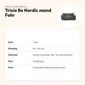 Trixie Be Nordic hondenmand Fohr donkergrijs 80 x 60 cm – slipvast – productinformatie