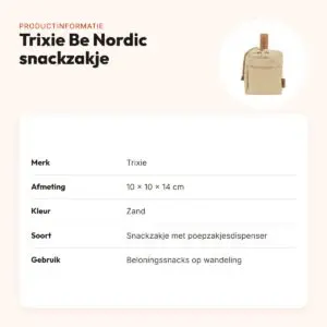 Trixie Be Nordic snackzakje zand 10 x 10 x 14 cm – met poepzakjesdispenser – productinformatie