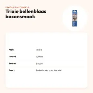 Trixie bellenblaas voor honden met baconsmaak 120 ml – productinformatie