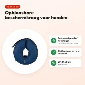 Trixie beschermkraag opblaasbaar blauw 20-24 x 8 cm – hond – voordelen