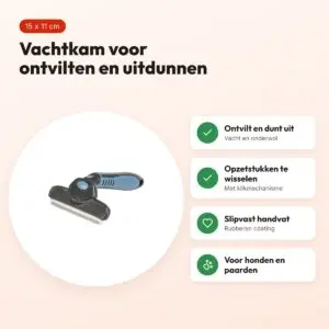 Trixie Carding vachtkam 15 x 11 cm – RVS-mesje, voor honden en paarden – voordelen