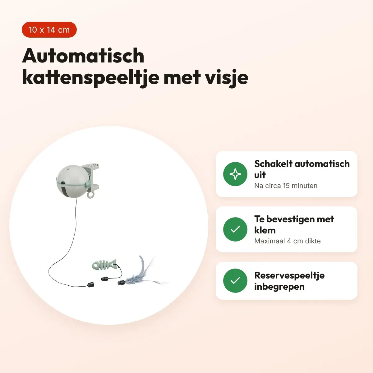 Trixie Catch It automatisch kattenspeelgoed met visje 10 x 14 cm – voordelen