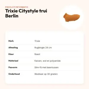 Trixie Citystyle hondentrui Berlin roest 24 cm – slim-fit, met kraag – productinformatie