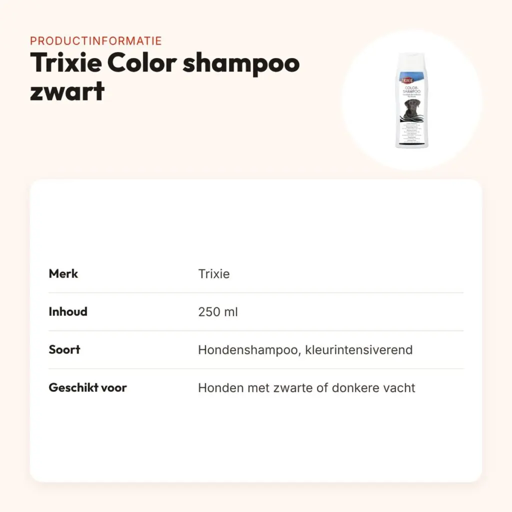 Trixie Color hondenshampoo zwart 250 ml – hydraterend – productinformatie