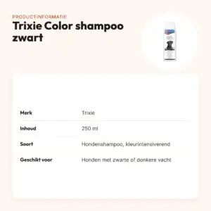 Trixie Color hondenshampoo zwart 250 ml – hydraterend – productinformatie