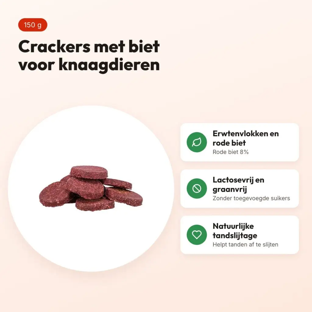 Trixie crackers met biet 150 g – snack voor knaagdieren – voordelen