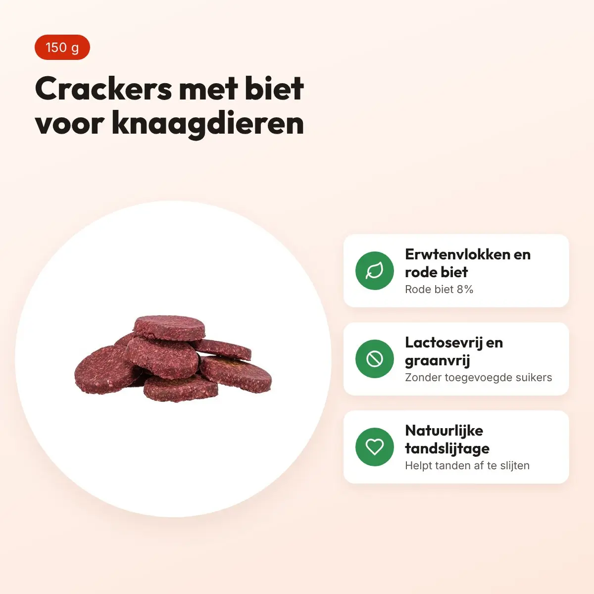 Trixie crackers met biet 150 g – snack voor knaagdieren – voordelen