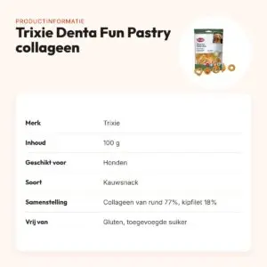 Trixie Denta Fun kauwsnack Pastry met collageen 100 g – kip – productinformatie