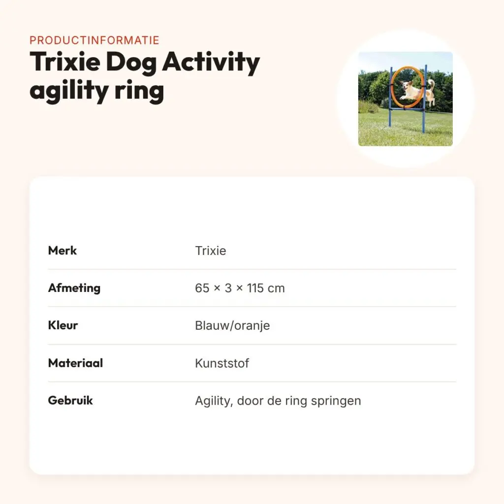 Trixie Dog Activity agility ring blauw/oranje 65 x 3 x 115 cm – kunststof – productinformatie
