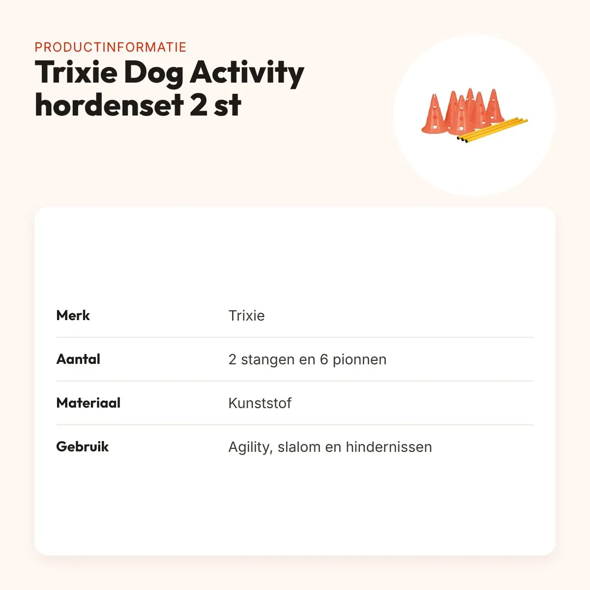 Trixie Dog Activity hordenset 2 stuks – 6 pionnen, verstelbaar – productinformatie
