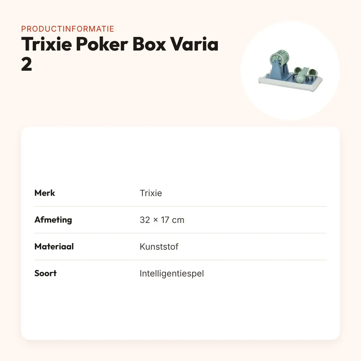 Trixie Dog Activity Poker Box Varia 2 – intelligentiespel 32 x 17 cm – productinformatie