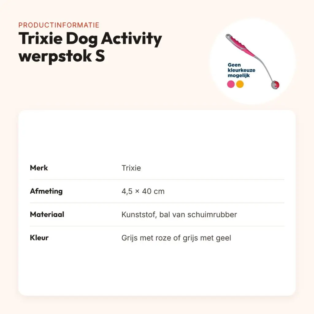 Trixie Dog Activity werpstok Small 4,5 x 40 cm – met schuimrubber bal – productinformatie