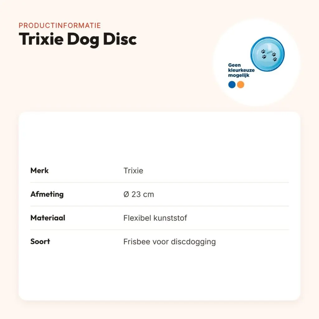 Trixie Dog Disc kunststof 23 cm – bijtvast, voor discdogging – productinformatie