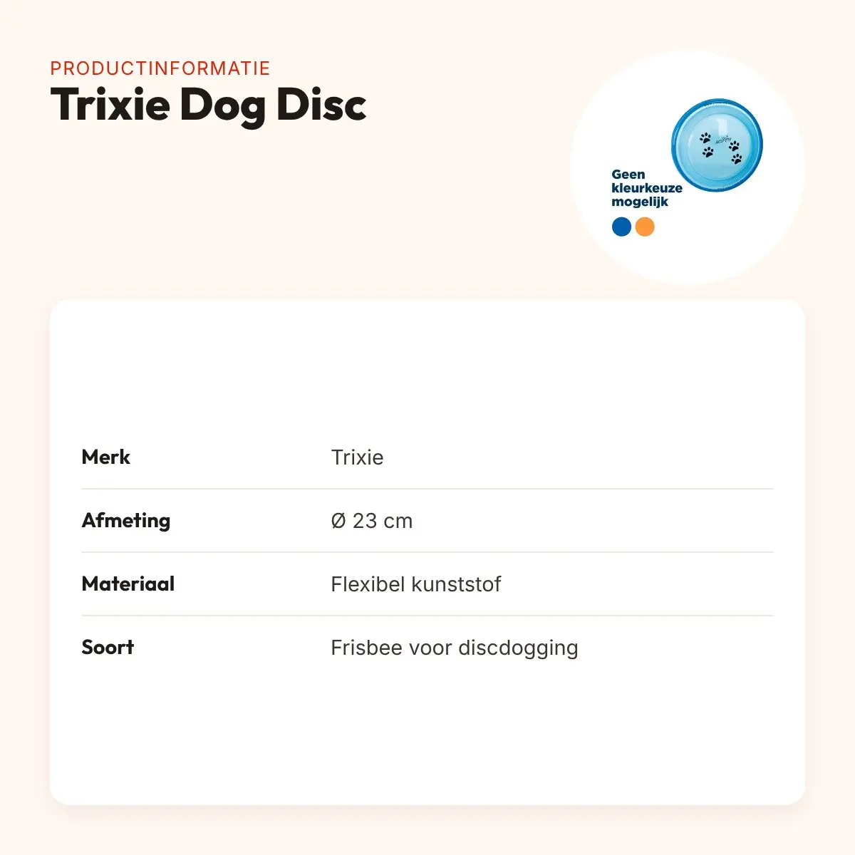 Trixie Dog Disc kunststof 23 cm – bijtvast, voor discdogging – productinformatie