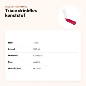 Trixie drinkfles kunststof 700 ml – met uitklapbare bak en karabijnhaak – productinformatie