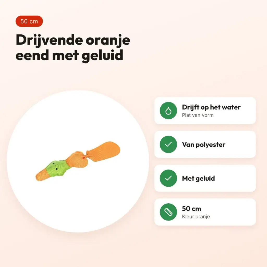 Trixie eend drijvend polyester oranje 50 cm – met geluid – voordelen