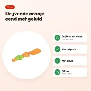Trixie eend drijvend polyester oranje 50 cm – met geluid – voordelen