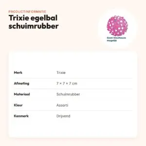 Trixie egelbal schuimrubber 7 cm – drijvende hondenspeelbal, assorti – productinformatie