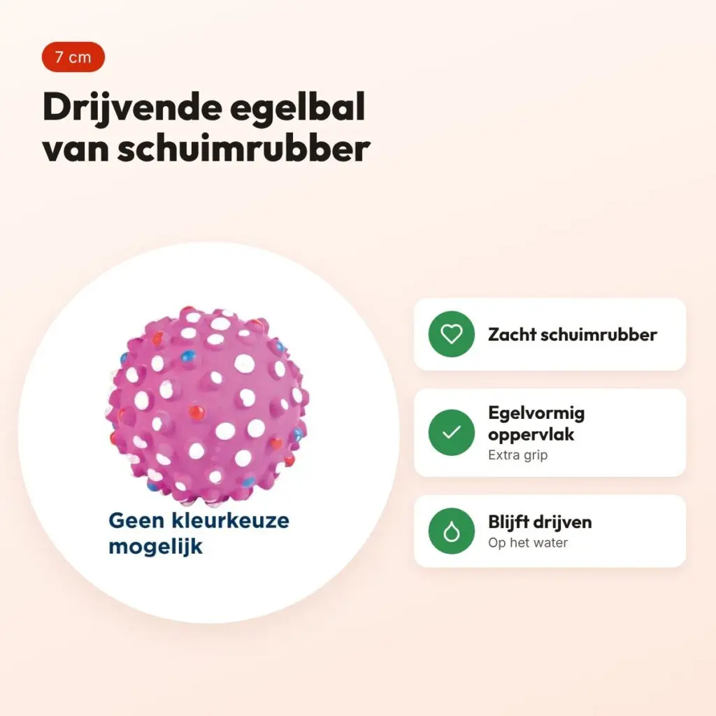 Trixie egelbal schuimrubber 7 cm – drijvende hondenspeelbal, assorti – voordelen