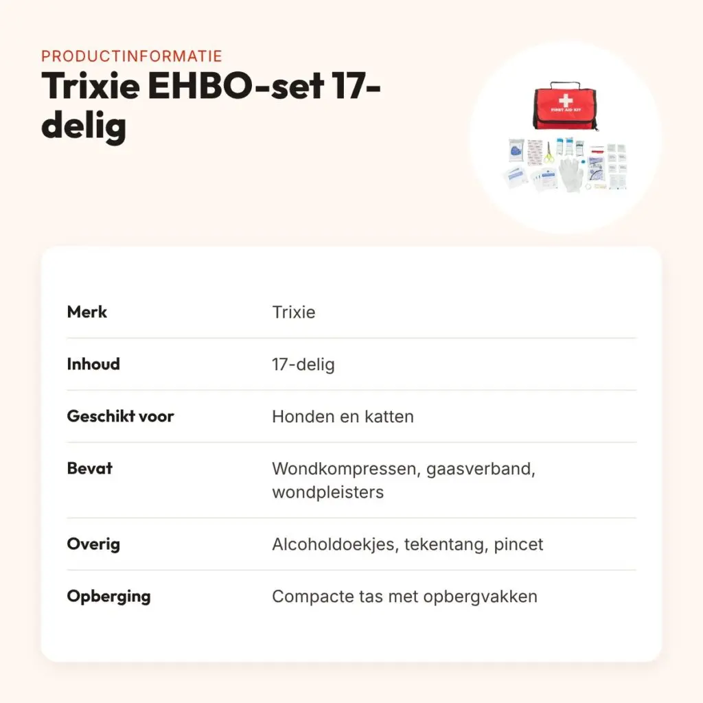 Trixie EHBO-set voor hond en kat 17-delig – met opbergtas – productinformatie