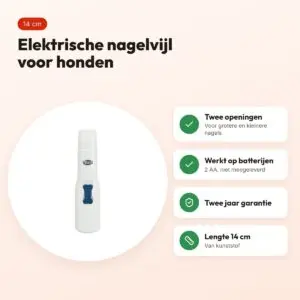 Trixie elektrische nagelvijl voor honden wit 14 cm – op batterijen – voordelen