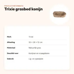 Trixie grasbed voor konijnen 33 x 26 x 12 cm – knaagvriendelijk – productinformatie