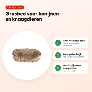 Trixie grasbed voor konijnen 33 x 26 x 12 cm – knaagvriendelijk – voordelen