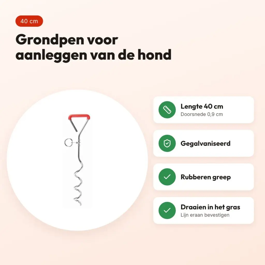 Trixie grondpen 40 cm – gegalvaniseerde vastlegspiraal, doorsnede 0,9 cm – voordelen