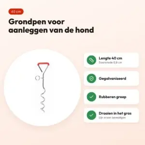 Trixie grondpen 40 cm – gegalvaniseerde vastlegspiraal, doorsnede 0,9 cm – voordelen