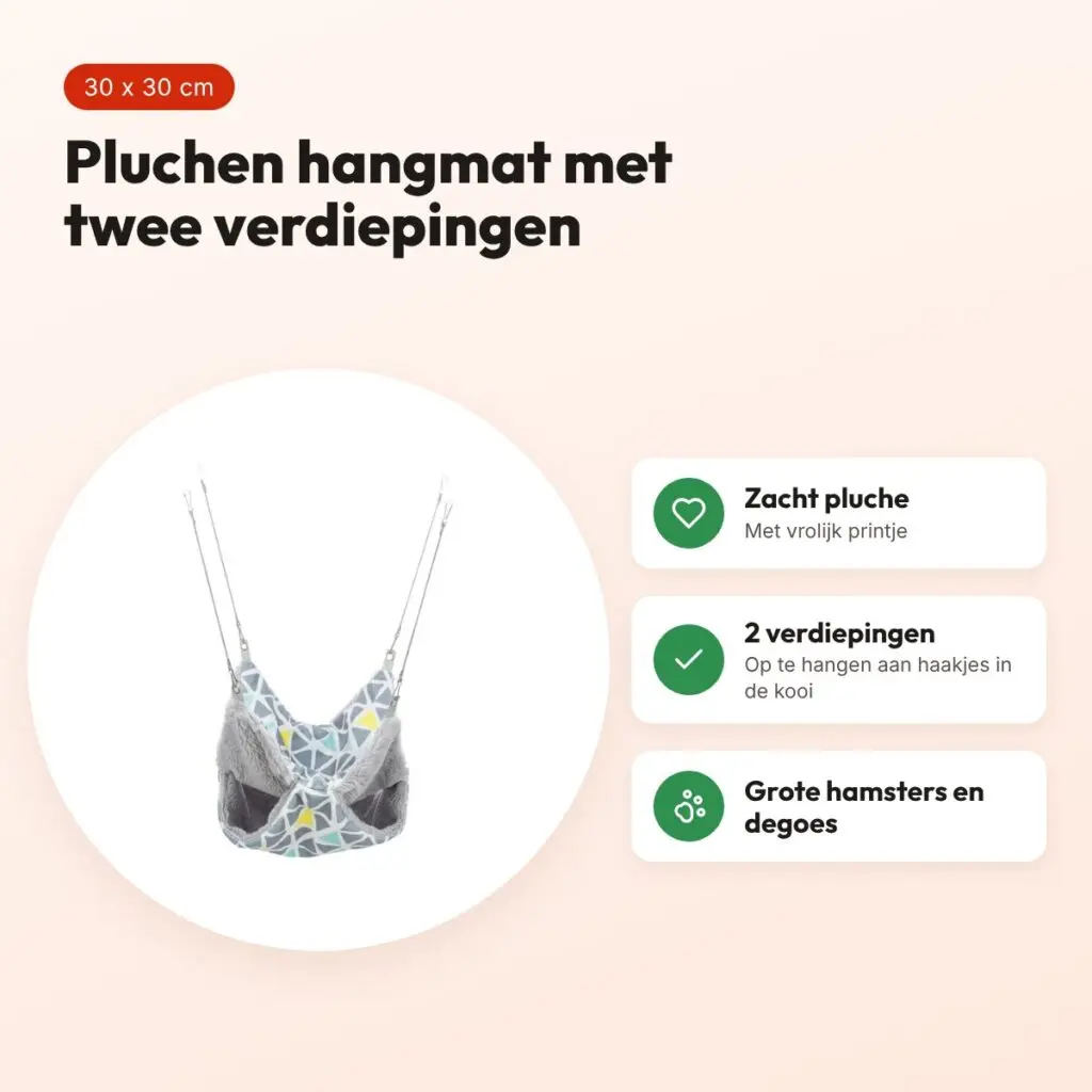 Trixie hangmat Sunny 30 x 30 cm – pluche, 2 verdiepingen – voordelen